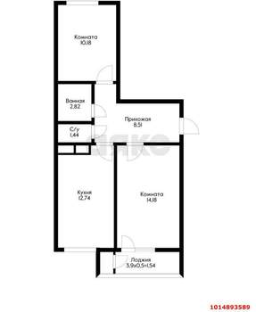 2-к квартира, вторичка, 25м2, 9/16 этаж