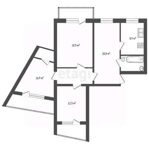 4-к квартира, вторичка, 81м2, 2/10 этаж