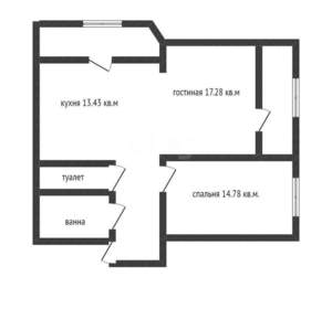 2-к квартира, вторичка, 45м2, 4/5 этаж