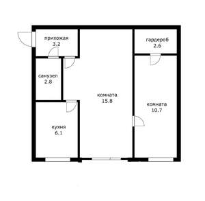 2-к квартира, вторичка, 47м2, 1/5 этаж