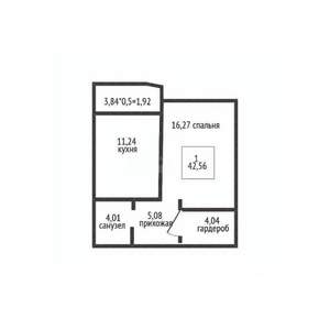 1-к квартира, вторичка, 41м2, 9/24 этаж