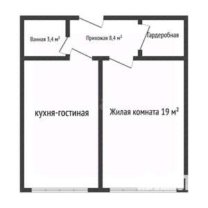 1-к квартира, вторичка, 45м2, 5/16 этаж