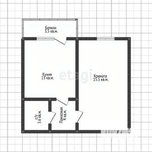 1-к квартира, вторичка, 37м2, 8/16 этаж