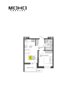 1-к квартира, вторичка, 38м2, 7/8 этаж