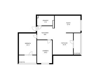 3-к квартира, вторичка, 79м2, 17/19 этаж