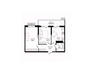 2-к квартира, вторичка, 57м2, 14/23 этаж