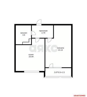 1-к квартира, вторичка, 34м2, 4/16 этаж