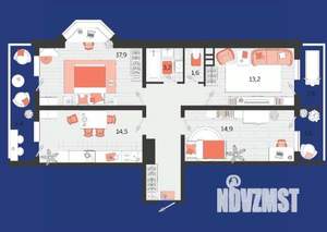 3-к квартира, вторичка, 77м2, 10/24 этаж