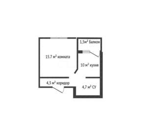 1-к квартира, вторичка, 36м2, 6/9 этаж