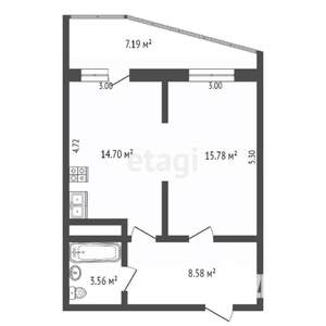 1-к квартира, вторичка, 43м2, 11/24 этаж