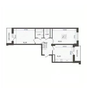 2-к квартира, вторичка, 71м2, 15/16 этаж