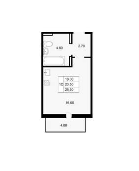 Студия квартира, вторичка, 26м2, 7/18 этаж