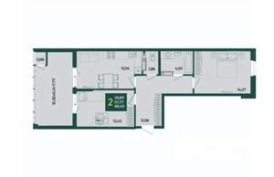 2-к квартира, вторичка, 66м2, 15/18 этаж