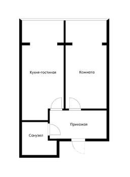 1-к квартира, вторичка, 37м2, 3/6 этаж