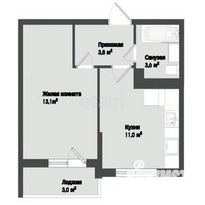 1-к квартира, вторичка, 32м2, 14/16 этаж