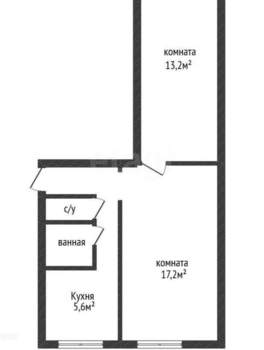 2-к квартира, вторичка, 45м2, 1/5 этаж