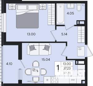 1-к квартира, вторичка, 39м2, 3/8 этаж