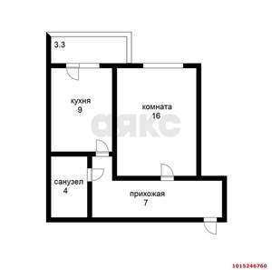 1-к квартира, вторичка, 41м2, 3/6 этаж