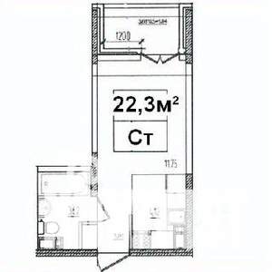 Студия квартира, вторичка, 21м2, 9/16 этаж