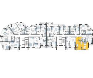 2-к квартира, строящийся дом, 52м2, 14/16 этаж