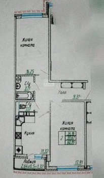 2-к квартира, вторичка, 60м2, 5/16 этаж