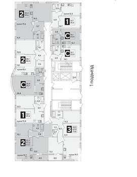 1-к квартира, вторичка, 39м2, 1/16 этаж