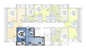 2-к квартира, строящийся дом, 43м2, 8/8 этаж