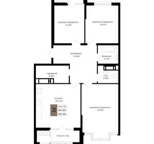 3-к квартира, вторичка, 94м2, 5/21 этаж