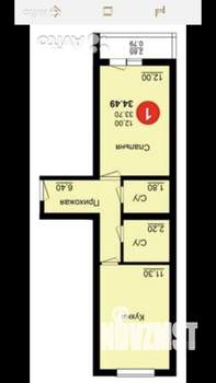 1-к квартира, вторичка, 35м2, 1/3 этаж