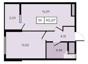 1-к квартира, вторичка, 40м2, 2/8 этаж
