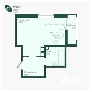 Студия квартира, вторичка, 30м2, 3/18 этаж