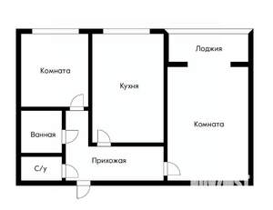 2-к квартира, вторичка, 53м2, 3/9 этаж