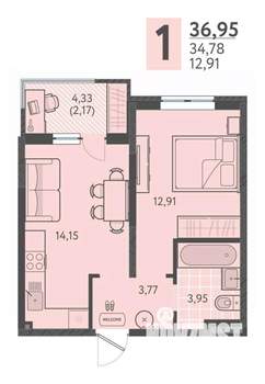1-к квартира, вторичка, 37м2, 4/18 этаж
