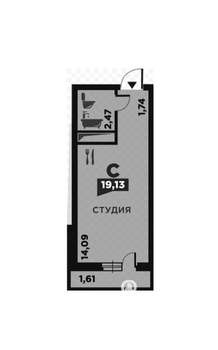 Студия квартира, вторичка, 21м2, 11/17 этаж