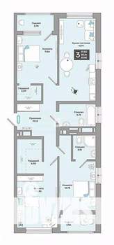 3-к квартира, вторичка, 88м2, 2/18 этаж