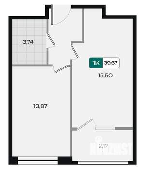 1-к квартира, вторичка, 40м2, 3/18 этаж