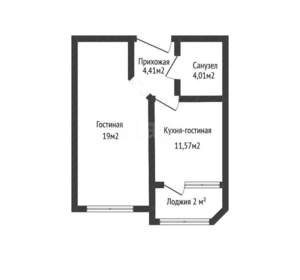 1-к квартира, вторичка, 39м2, 19/22 этаж