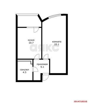 1-к квартира, вторичка, 44м2, 17/20 этаж