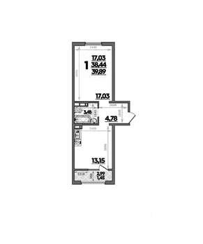 1-к квартира, вторичка, 40м2, 2/8 этаж