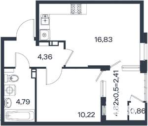 1-к квартира, вторичка, 39м2, 5/18 этаж