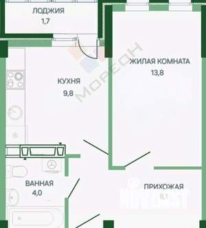 1-к квартира, вторичка, 36м2, 3/5 этаж