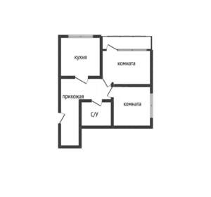 2-к квартира, вторичка, 58м2, 6/6 этаж