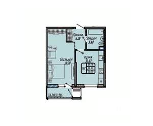 1-к квартира, вторичка, 41м2, 8/9 этаж