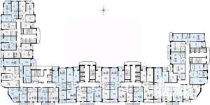 2-к квартира, строящийся дом, 55м2, 9/24 этаж
