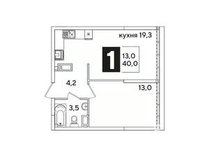 1-к квартира, вторичка, 40м2, 16/16 этаж