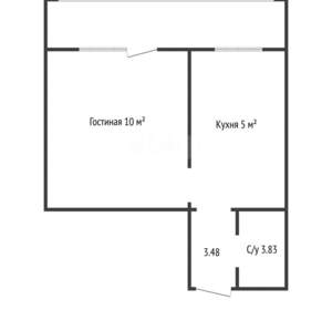 1-к квартира, вторичка, 28м2, 4/16 этаж