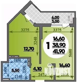 1-к квартира, вторичка, 42м2, 9/22 этаж