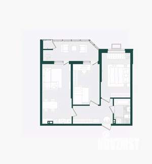 2-к квартира, сданный дом, 68м2, 14/21 этаж