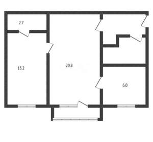 2-к квартира, вторичка, 50м2, 5/5 этаж