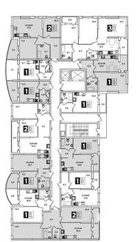 2-к квартира, строящийся дом, 54м2, 2/16 этаж